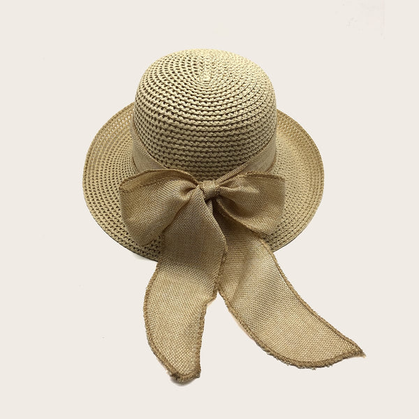 Bow Knot Decor Straw Hat