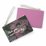 Sweet Floral Designed Zipped Clutch Bag