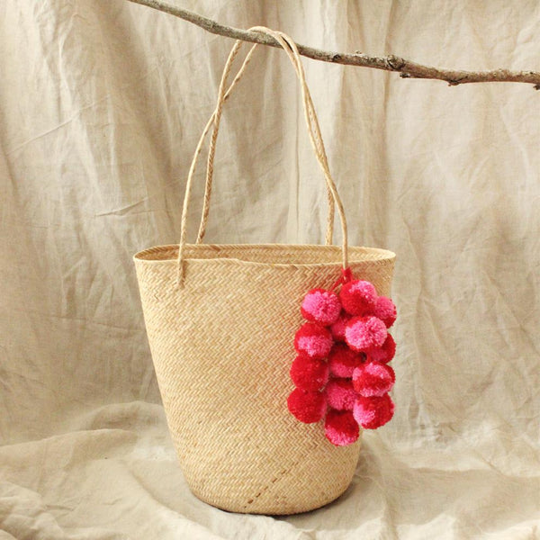 Borneo Love Rush - Handwoven Straw Tote Bag with