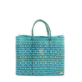 TURQUOISE BOOK TOTE BAG AND CLUTCH