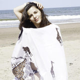 Swimsuit Cover up Animal Print Beach Sarong, Summer Beach Wrap, Shawl