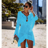 New Knitted Beach Cover Up Women Bikini Swimsuit Cover Up Beach Dress Tassel Tunics Cover-Ups Beachwear