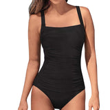 2020 New Vintage One Piece Swimsuit Women Swimwear Push Up Bathing Suit Ruched Tummy Control Monokini Retro Plus Size Beachwear