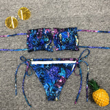 Peachtan Sexy swimwear women bathing suit Bandeau bikinis 2020 mujer Micro swimsuit Push up two-piece suit summer