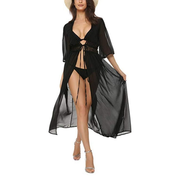 3XL Plus Size Beach Long Maxi Dress Women Beach Cover Up Tunic Pareo White V Neck Dress Robe Swimwear Bathing Suit Beachwear