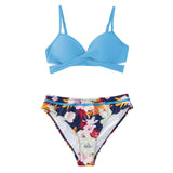 Push Up Floral Wrap Bikini Sets Women Sexy Thong Two Pieces Swimsuits 2021 New Beach Bathing Suits Swimwear