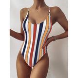 One Piece Swimsuit Women Swimwear 2021 Sexy Striped Bathing Suit Woman Bikini Swimming for Beach Wear Monokini Female Swimsuits