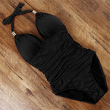 One Piece Tankini Plus Size Swimwear Women Black Halter Hot Monokini Swimsuit Push Up Bathing Suit Sexy 2020 High Waist Bodysuit