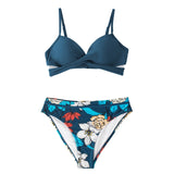 Push Up Floral Wrap Bikini Sets Women Sexy Thong Two Pieces Swimsuits 2021 New Beach Bathing Suits Swimwear