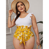 Sexy One-piece Large Size Swimwear 2021With Push Up Women Plus Size Swimsuit Closed Body Female Bathing Suit For Pool Beach Wear