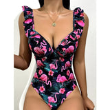Summer Sexy Print One Piece Swimsuit Closed Female Swimwear Push Up Body Women's Swim Wear Bathing Suit Beach Pool Bather 2021