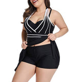 Tummy Control Tankini Swimsuit Modest Two Piece built-in padded push-up bra Swim Dress with Bottom Shorts Plus Size