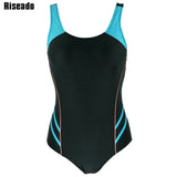 Riseado Sports One Piece Swimsuit 2021 Competition Swimwear Women Patchwork Swimming Suits for Women Racerback Bathing Suits