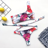 Floral Women Swimsuits Bikini Set Adjustable Swim Bathing Suit Two Pieces Beachwear