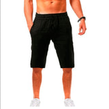Cotton Linen Shorts Pants Summer Breathable Solid Color Linen Trousers S-3XL
