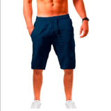 Cotton Linen Shorts Pants Summer Breathable Solid Color Linen Trousers S-3XL