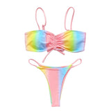 Bikini Rainbow Women's Swimsuit Low Waist Beachwear