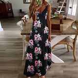Summer Casual Sleeveless Solid Long Beach Dress