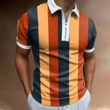 High Quality Casual Short Sleeve Turn-Down Collar with Zipper Polo Shirt