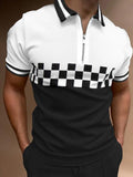 High Quality Casual Short Sleeve Turn-Down Collar with Zipper Polo Shirt