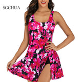 Floral Two Piece Swimsuit Plus Size Swimwear Push Up Bathing Suit