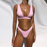 New Solid Swimsuit Push Up Bikini Set Brazilian Bathing Suit